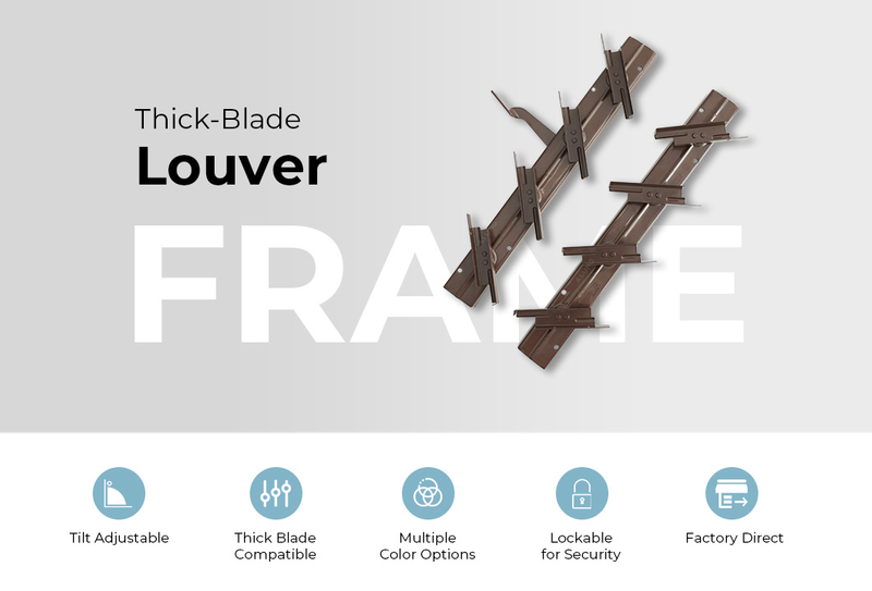 ALUNO Factory Direct Black Grey Thick-Blade Iron Louver Frame Suitable for Kitchens Living Rooms 