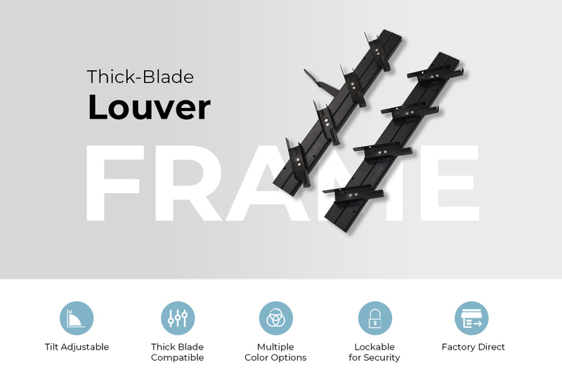 ALUNO Adjustable Durable 20mm Thick Blade Aluminum Louver Frame for Outdoor Use 